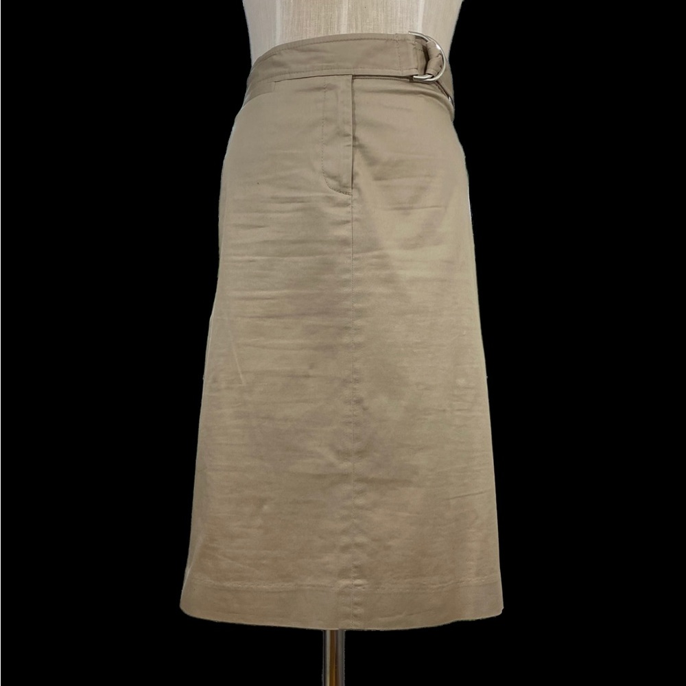 Tan Pencil Skirt with Charming Details